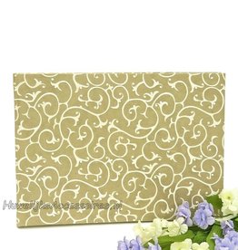 Beige gastenboek met witte retro print