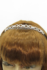 Bruid diadeem zilver gekleurd met 5 strass strikken