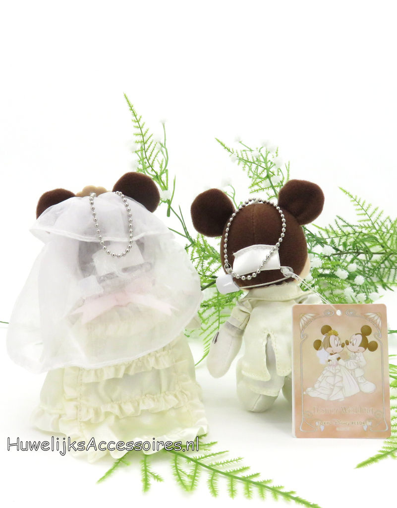 Disney Mickey & Minnie bruiloft knuffels als corsages