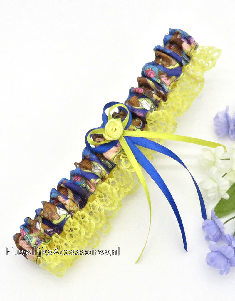 Disney Disney Beauty and the Beast kousenband met geel kant