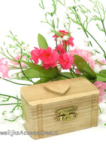 Zeer mooie houten kistje trouwring doosje