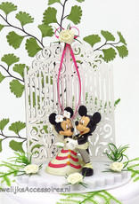 Disney Disney Mickey en Minnie bruidstaart topper met ecru roosjes