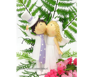 PartyDeco - Bruidstaart Figuur - Bruid en Bruidegom - Taartdecoratie