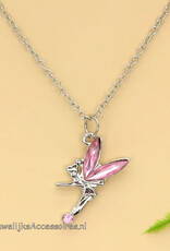 Disney Halsketting met Tinkelbel pendant met roze vleugels