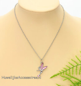 Disney Halsketting met Tinker Bell pendant - roze