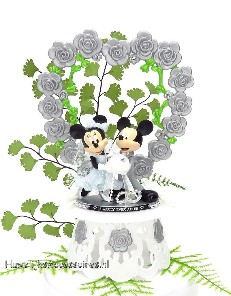 Disney  Schitterende Disney Mickey en Minnie bruiloft taarttopper