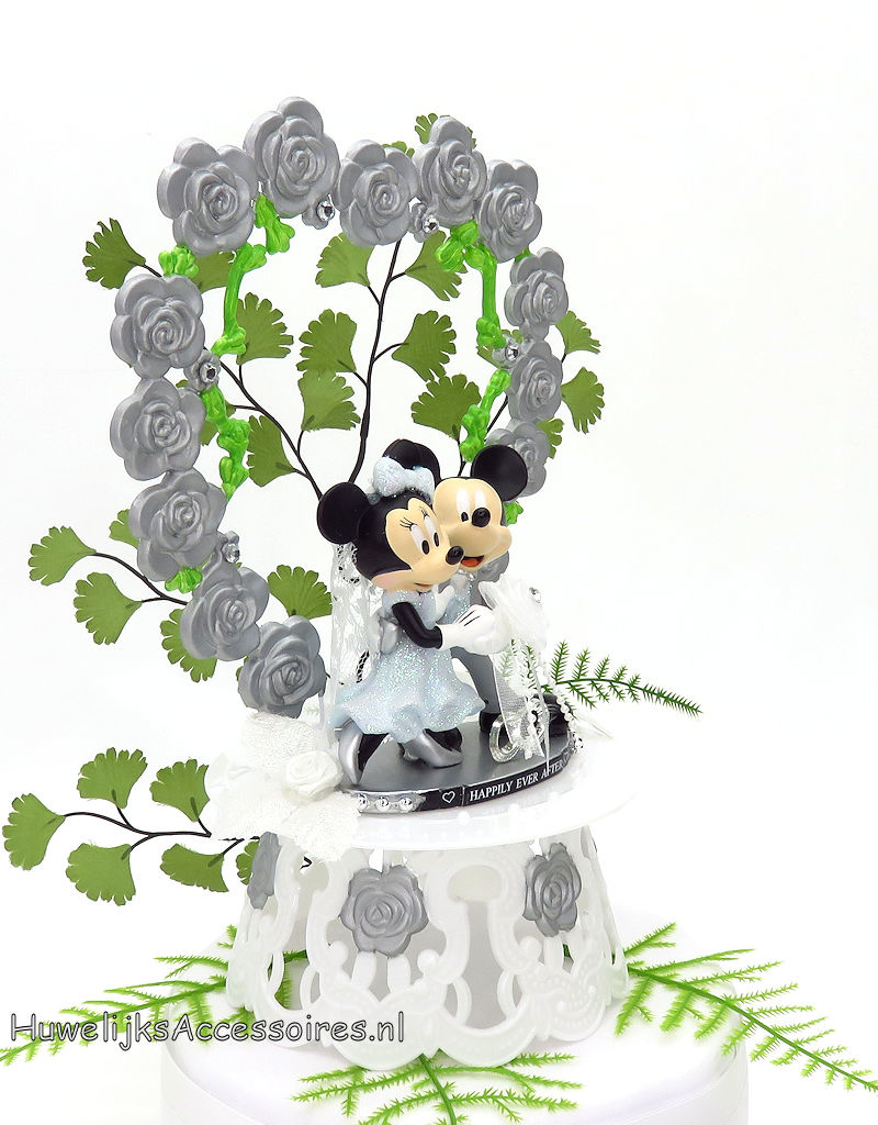 Disney  Schitterende Disney Mickey en Minnie bruiloft taarttopper