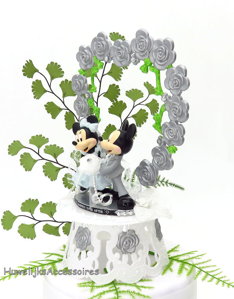 Disney  Schitterende Disney Mickey en Minnie bruiloft taarttopper