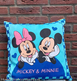 Disney Mickey en Minnie op blauwe Disney kussen