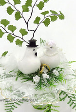 Romantische duivenpaar bruidstaart topper