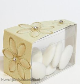 Bruiloft bedankje doosje met strass stenen