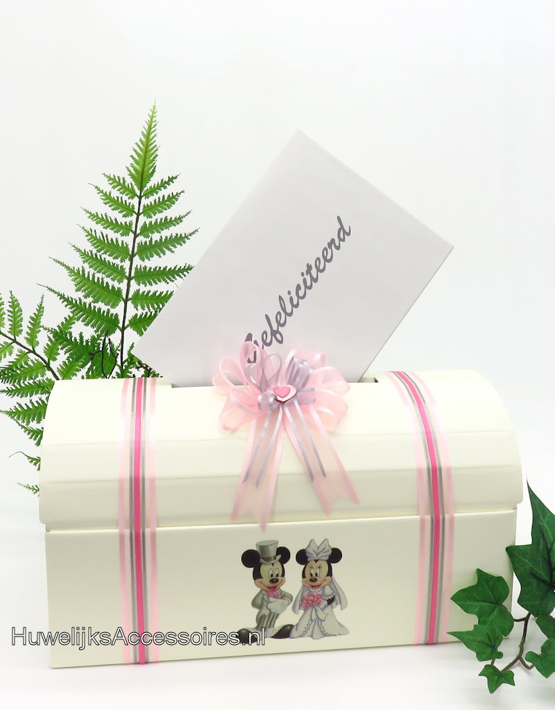 Disney Mickey en Minnie op hun trouwdag enveloppen box