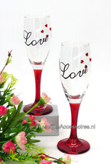 Super romantische 'Love' receptie champagneglazen