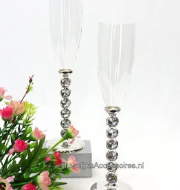 Champagneglazen met strass stenen