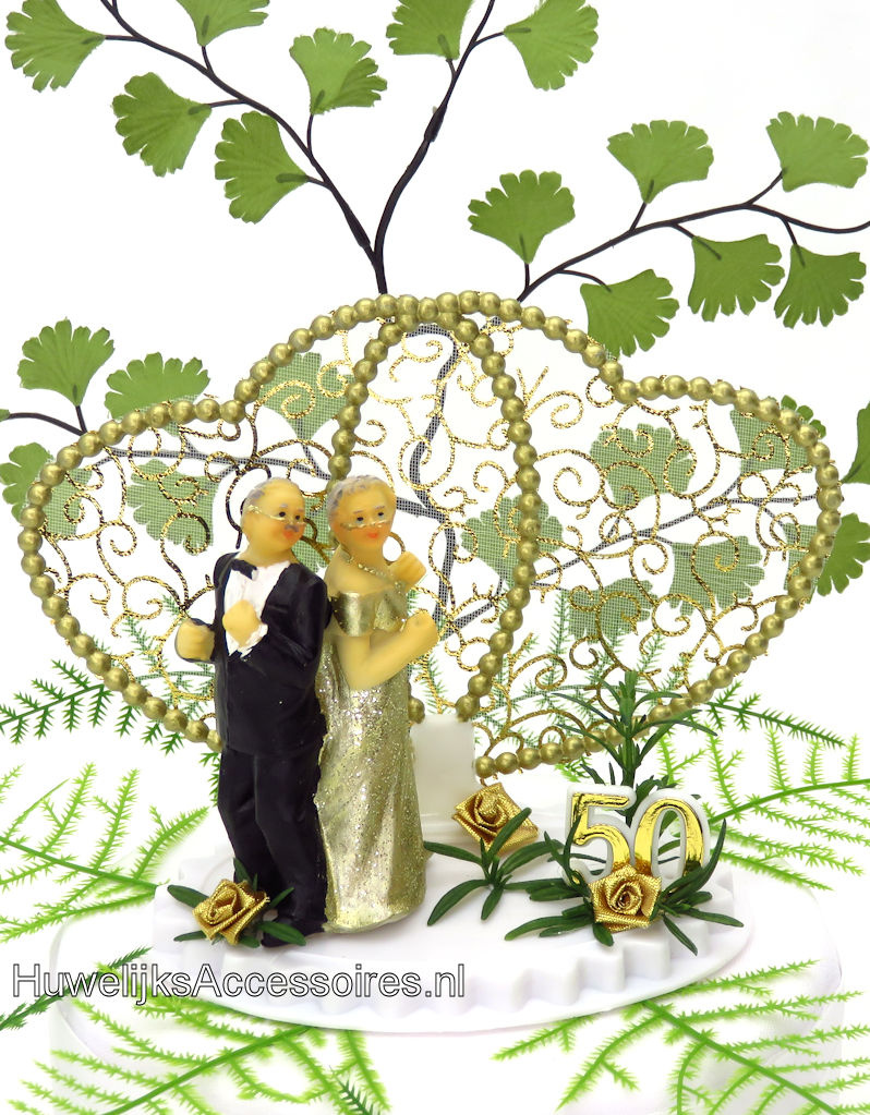 50 jaar gouden jubileum bruiloft bruidspaar taarttopper