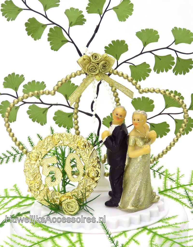 50 jaar Gouden jubileum bruidstaart topper