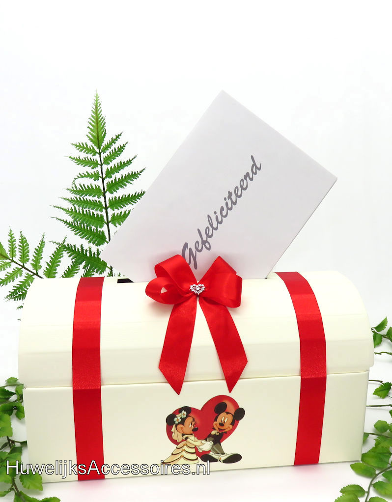 Disney Mickey en Minnie op hun trouwdag envelop box