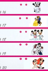 Disney Bruiloft bedankjes taart met koffie roosjes en perzik hartjes