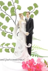 Mooi elegante bruidspaar taart topper versierd met strass stenen