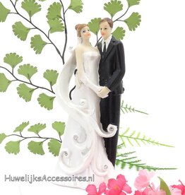 Mooi elegante bruidspaar taart topper