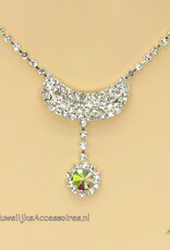 Strass halsketting met prachtige oorbellen set