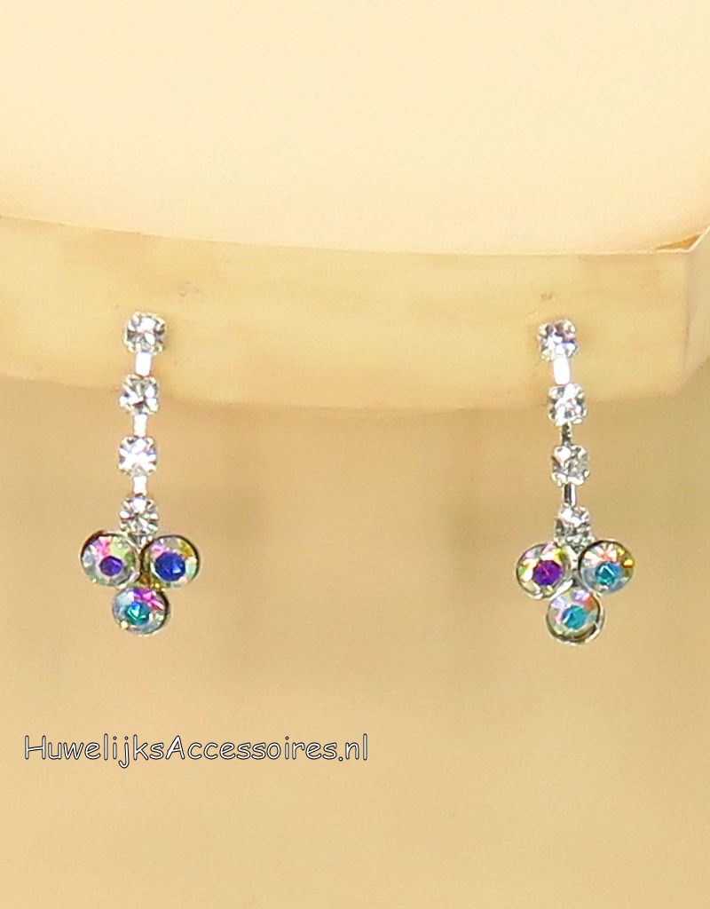 Strass halsketting met prachtige oorbellen set