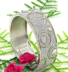 Slavenarmband zilver met strass steentjes