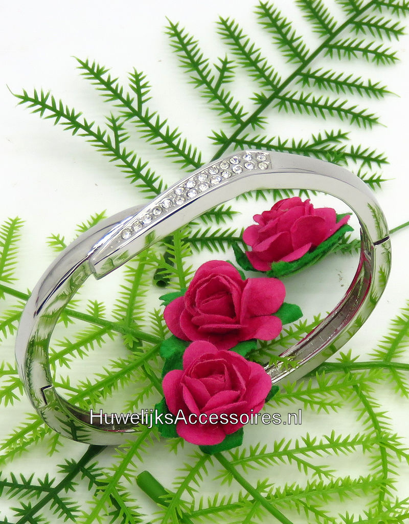 Prachtige gekleurde ovale zilver bruidsarmband