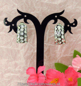 Mooie strass clip oorbellen
