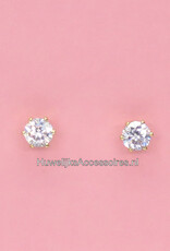 Cubic Zirconia vergulde oorbellen - stekers