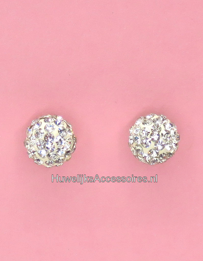Sprankelende strass stenen bal oorstekers oorbellen