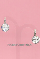Prachtige 14mm Swarovski strass stenen hang oorbellen