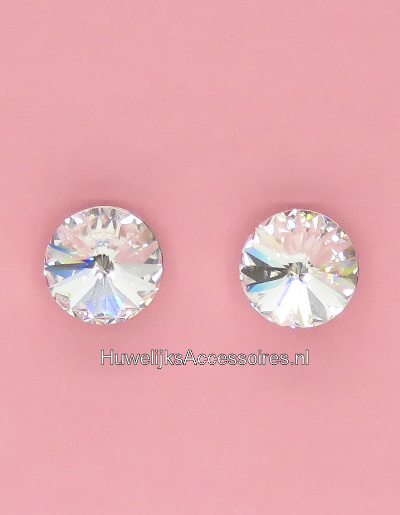 Sprankelende 12mm Swarovski kristallen oorbellen