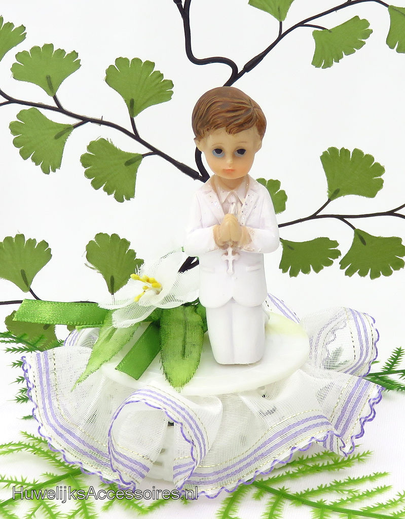 Leuke taarttopper voor de communie feest van een jongetje