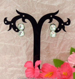 Clip oorbellen met 2 Swarovski kristallen