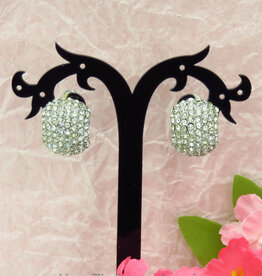 Half creool clip oorbellen met strass steentjes