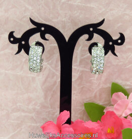 Clip oorbellen met tallozen strass stenen