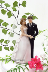 Romantische bruidspaar trouwtaart topper