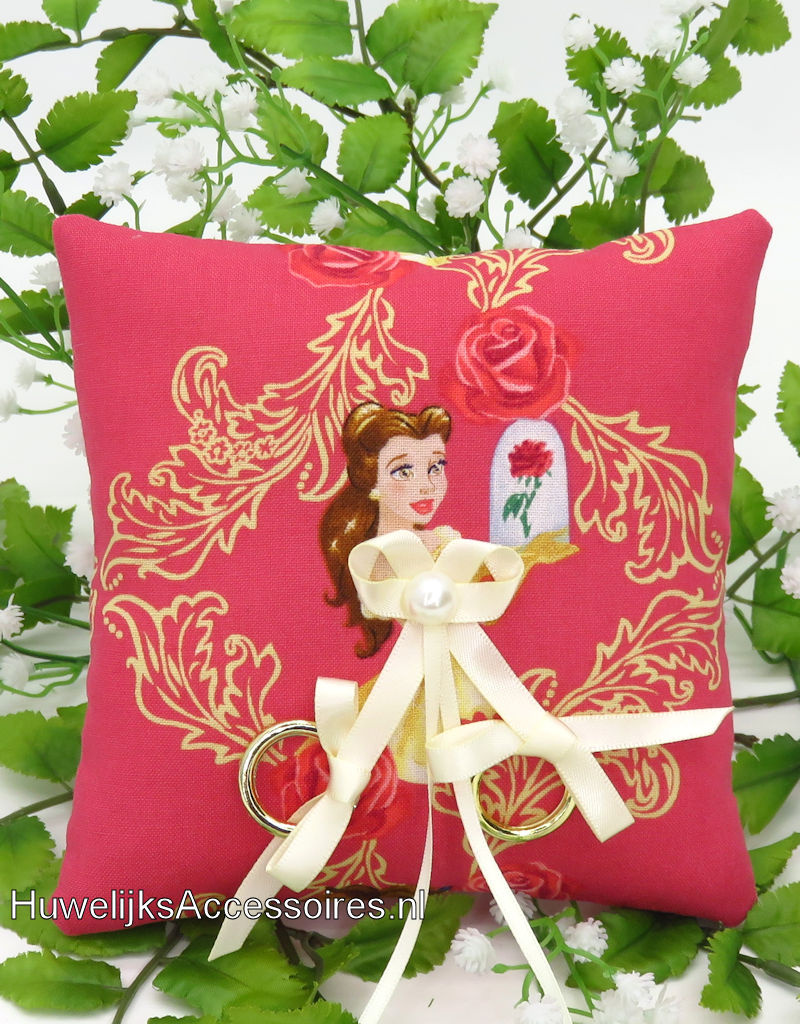 Disney Disney Belle donker roze ring kussen