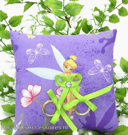 Disney Tinkerbel 'Bloemen' trouwring kussen groen lint