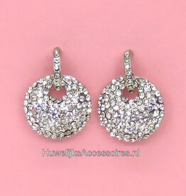 Zilver kleurig strass stenen oorbellen