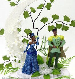 Disney Prinses Tiana en Prins Naveen taarttopper met maan