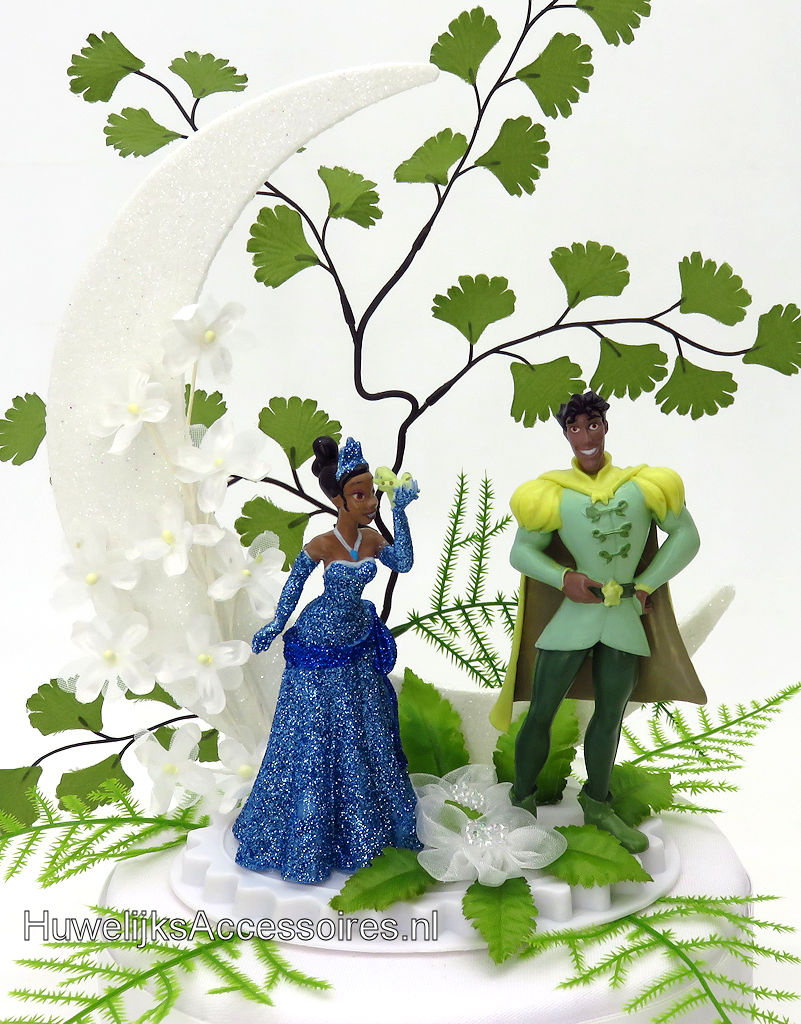Disney Disney Prinses Tiana en Prins Naveen bruidstaart topper met maan