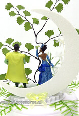 Disney Disney Prinses Tiana en Prins Naveen bruidstaart topper met maan