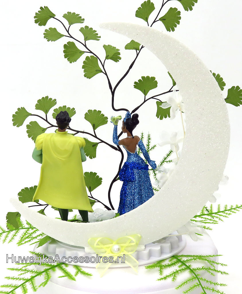 Disney Disney Prinses Tiana en Prins Naveen bruidstaart topper met maan