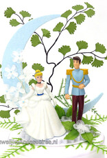 Disney Disney Prinses Assepoester en Prins Charming bruidstaart topper met maan