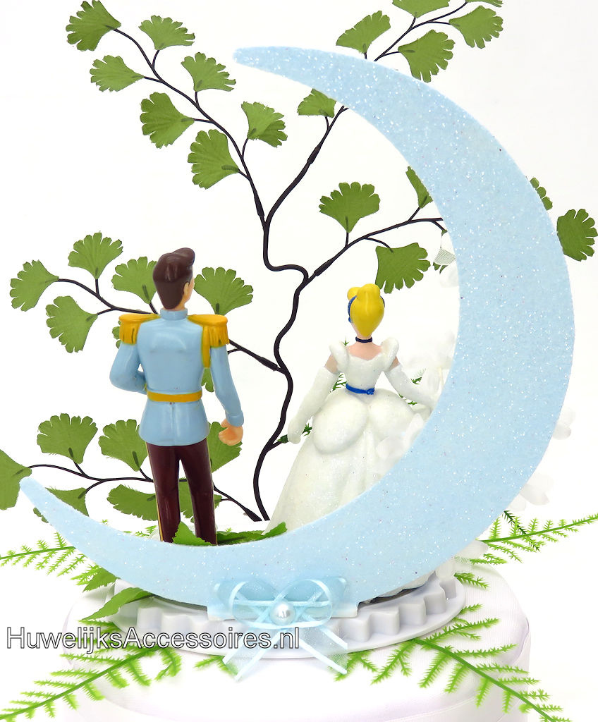 Disney Disney Prinses Assepoester en Prins Charming bruidstaart topper met maan