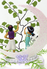 Disney Disney Prinses Jasmijn en Prins Aladdin bruidstaart topper met maan