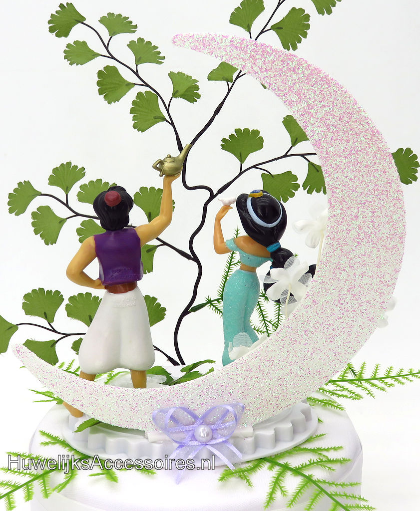 Disney Disney Prinses Jasmijn en Prins Aladdin bruidstaart topper met maan