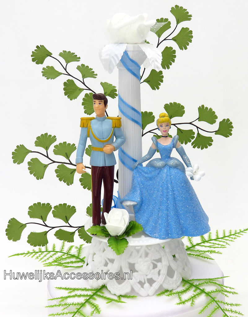Disney Disney Prinses Assepoester en Prins Charming bruidstaart topper met pilaar